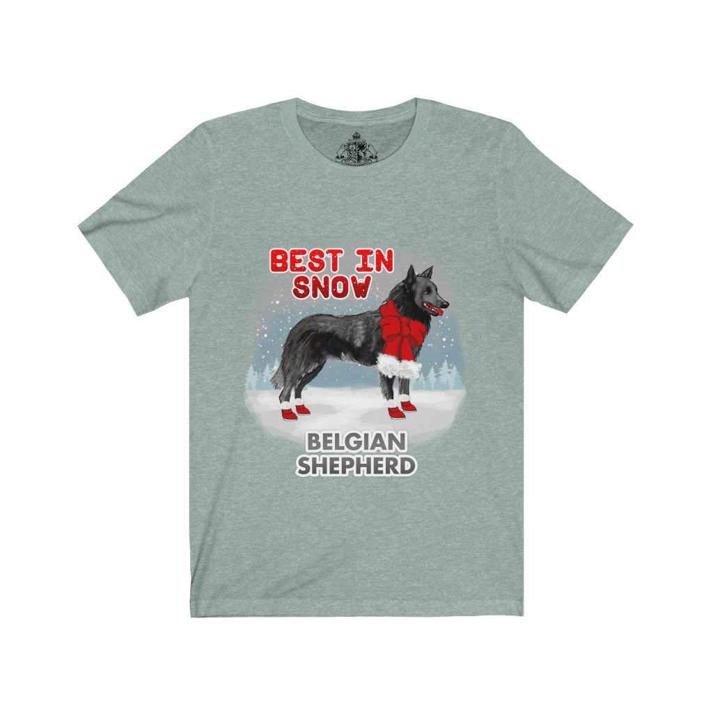 Belgian Shepherd Best In Snow Unisex Jersey Short Sleeve Tee