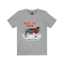 Load image into Gallery viewer, English Toy Spaniel Best In Snow Unisex Jersey Short Sleeve Tee