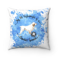 Load image into Gallery viewer, Clumber Spaniel Pet Fashionista Square Pillow