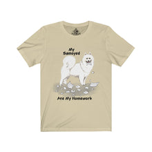 Load image into Gallery viewer, My Samoyed Ate My Homework Unisex Jersey Short Sleeve Tee