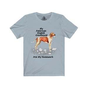 My American English Coonhound Ate My Homework Unisex Jersey Short Sleeve Tee