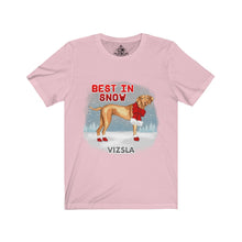Load image into Gallery viewer, Vizsla Best In Snow Unisex Jersey Short Sleeve Tee