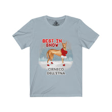 Load image into Gallery viewer, Cirneco Dell'Etna Best In Snow Unisex Jersey Short Sleeve Tee