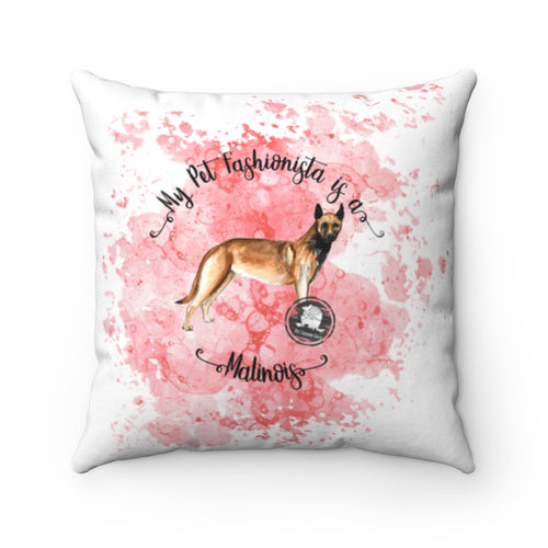 Belgian Malinois Pet Fashionista Square Pillow