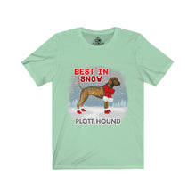 Load image into Gallery viewer, Plott Hound Best In Snow Unisex Jersey Short Sleeve Tee