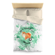 Load image into Gallery viewer, Pomeranian Pet Fashionista Duvet Cover