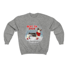 Load image into Gallery viewer, Swedish Vallhund Best In Snow Heavy Blend™ Crewneck Sweatshirt