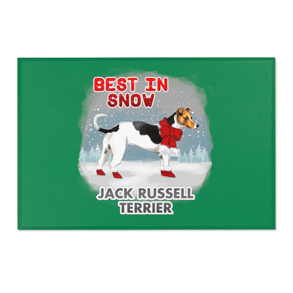 Jack Russell Terrier Best In Snow Area Rug