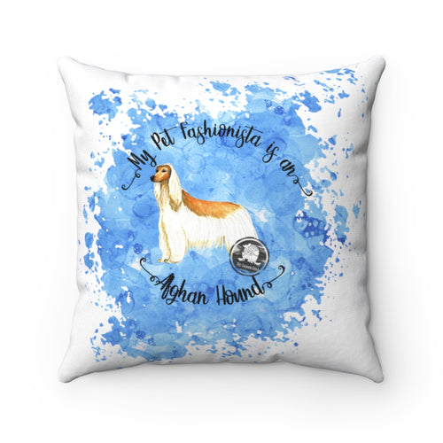 Afghan Hound Pet Fashionista Square Pillow