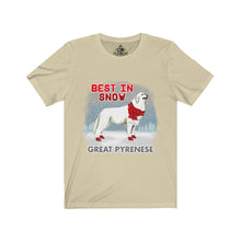 Load image into Gallery viewer, Great Pyrenees In Snow Unisex Jersey Short Sleeve Tee