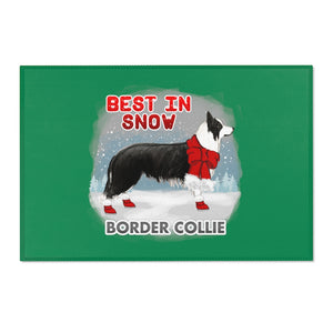 Border Collie Best In Snow Area Rug