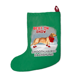 Smooth Haired Dachshund Best In Snow Christmas Stockings