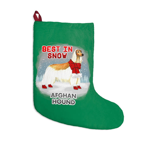Afghan Hound Best In Snow Christmas Stockings