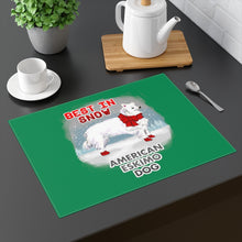 Load image into Gallery viewer, American Eskimo Dog Best In Snow Placemat