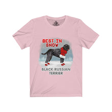 Load image into Gallery viewer, Black Russian Terrier Best In Snow Unisex Jersey Short Sleeve Tee