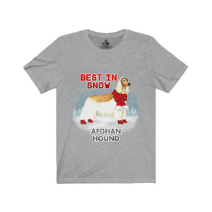 Afghan Hound Best In Snow Unisex Jersey Short Sleeve Tee