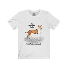 Load image into Gallery viewer, My Collie Smooth Ate My Homework Unisex Jersey Short Sleeve Tee