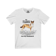 Load image into Gallery viewer, My Norwegian Lundehund Ate My Homework Unisex Jersey Short Sleeve Tee