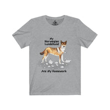 Load image into Gallery viewer, My Norwegian Lundehund Ate My Homework Unisex Jersey Short Sleeve Tee