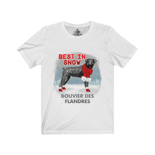 Load image into Gallery viewer, Bouvier Des Flandres Best In Snow Unisex Jersey Short Sleeve Tee