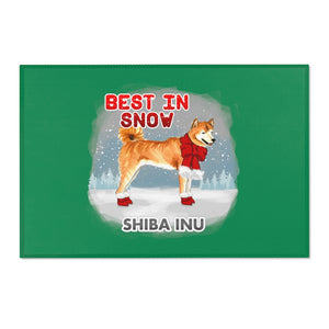 Shiba Inu Best In Snow Area Rug