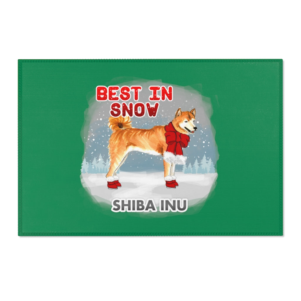 Shiba Inu Best In Snow Area Rug