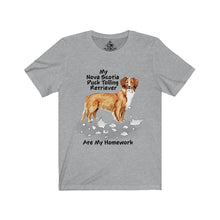 Load image into Gallery viewer, My Nova Scotia Duck Tolling Retriever Ate My Homework Unisex Jersey Short Sleeve Tee