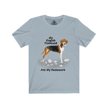 Load image into Gallery viewer, My English Foxhound Ate My Homework Unisex Jersey Short Sleeve Tee