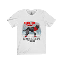 Load image into Gallery viewer, Black Russian Terrier Best In Snow Unisex Jersey Short Sleeve Tee