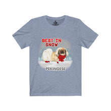 Load image into Gallery viewer, Pekingese Best In Snow Unisex Jersey Short Sleeve Tee