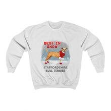 Load image into Gallery viewer, Staffordshire Bull Terrier Best In Snow Heavy Blend™ Crewneck Sweatshirt