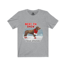 Load image into Gallery viewer, Field Spaniel Best In Snow Unisex Jersey Short Sleeve Tee