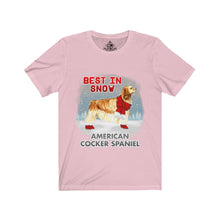 Load image into Gallery viewer, American Cocker Spaniel Best In Snow Unisex Jersey Short Sleeve Tee