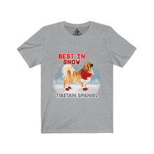 Load image into Gallery viewer, Tibetan Spaniel Best In Snow Unisex Jersey Short Sleeve Tee