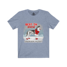 Load image into Gallery viewer, Siberian Husky Best In Snow Unisex Jersey Short Sleeve Tee