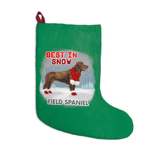 Load image into Gallery viewer, Field Spaniel Best In Snow Christmas Stockings