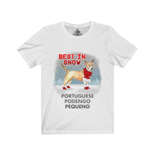 Load image into Gallery viewer, Portuguese Podengo Pequeno Best In Snow Unisex Jersey Short Sleeve Tee