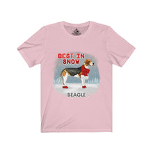 Load image into Gallery viewer, Beagle Best In Snow Unisex Jersey Short Sleeve Tee