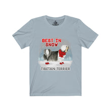 Load image into Gallery viewer, Tibetan Terrier Best In Snow Unisex Jersey Short Sleeve Tee
