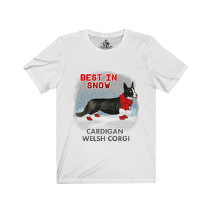Cardigan Welsh Corgi Best In Snow Unisex Jersey Short Sleeve Tee