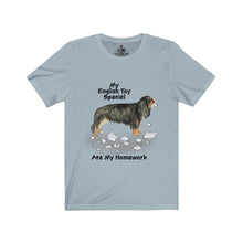 Load image into Gallery viewer, My English Toy Spaniel Ate My Homework Unisex Jersey Short Sleeve Tee