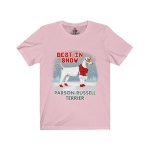 Parson Russell Terrier Best In Snow Unisex Jersey Short Sleeve Tee
