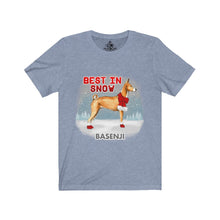 Load image into Gallery viewer, Basenji Best In Snow Unisex Jersey Short Sleeve Tee