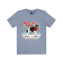 Load image into Gallery viewer, Borzoi Best In Snow Unisex Jersey Short Sleeve Tee