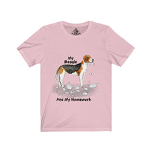 Load image into Gallery viewer, My Beagle Ate My Homework Unisex Jersey Short Sleeve Tee