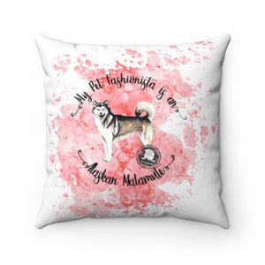 Alaskan Malamute Pet Fashionista Square Pillow