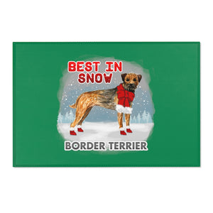 Border Terrier Best In Snow Area Rug