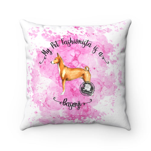 Basenji Pet Fashionista Square Pillow