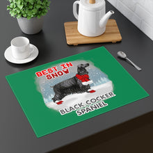 Load image into Gallery viewer, Black Cocker Spaniel Best In Snow Placemat
