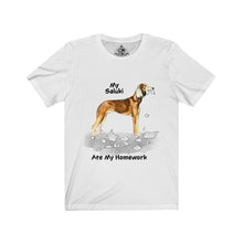 Load image into Gallery viewer, My Saluki Ate My Homework Unisex Jersey Short Sleeve Tee